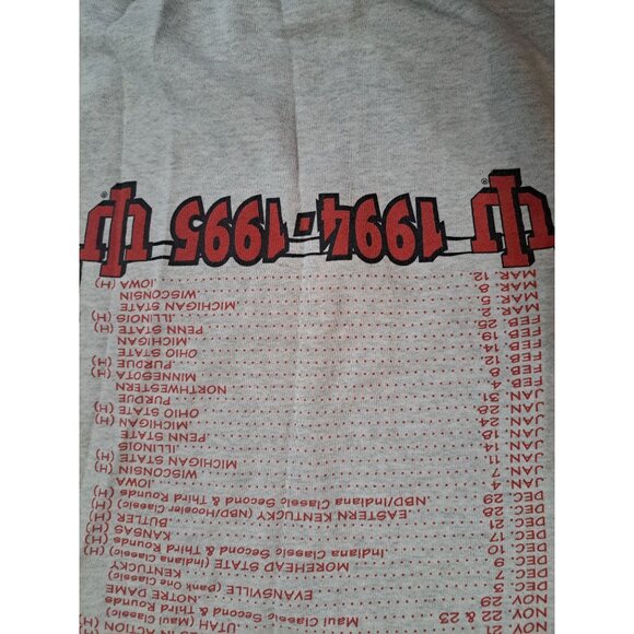 Vtg Indiana University Hoosier Hysteria Graphic Sweatshirt Mens XL Gray 90's - Picture 10 of 11